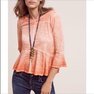 Akemi + Kin orange cotton peplum top Size Small